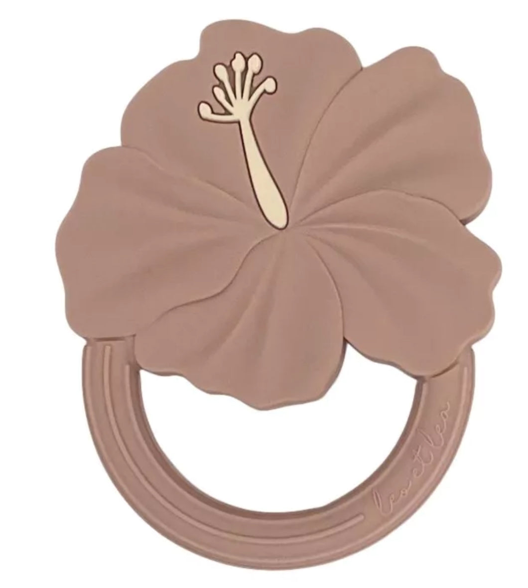Hochet de Dentition ‘’Hibiscus’’ - Rose foncé (Rosewood)