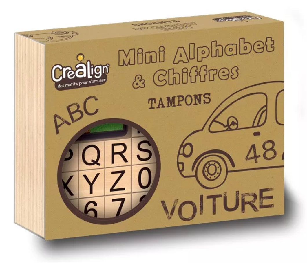 Tampons bois - Mini alphabet et chiffres